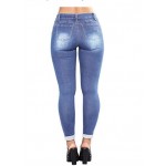 Women's High Waisted Ripped Skinny Jeans Distressed Slim Fit Stretchy Juniors Denim Pants