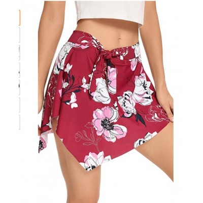 Women’s Plus Size High Waist Swim Skirted Bottom, Ruffle Swim Skirt Tummy Control Swimsuit