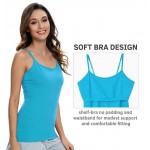 Black/Gray/Blue A-3pack Cotton Camisole Adjustable Strap Tank Tops with Shelf Bra Stretch Undershirts Black/Gray/Blue A-3pack Cotton Camisole Adjustable Strap Tank Tops with Shelf Bra Stretch Undershirts
