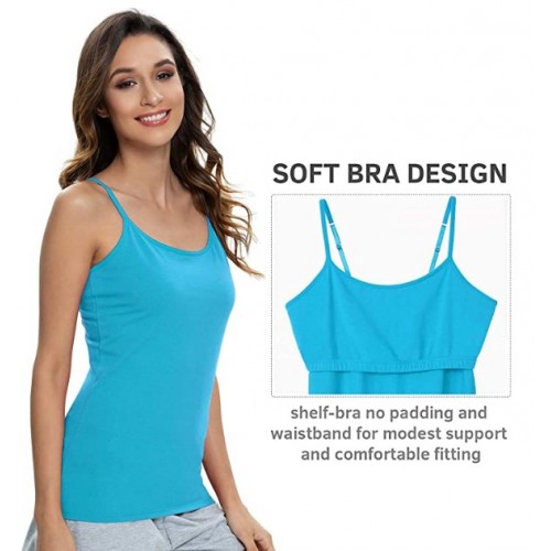 Black/Gray/Blue A-3pack Cotton Camisole Adjustable Strap Tank Tops with Shelf Bra Stretch Undershirts Black/Gray/Blue A-3pack Cotton Camisole Adjustable Strap Tank Tops with Shelf Bra Stretch Undershirts