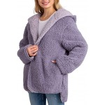 Women's Oversized Fuzzy Teddy Open Front Cardigan Coat