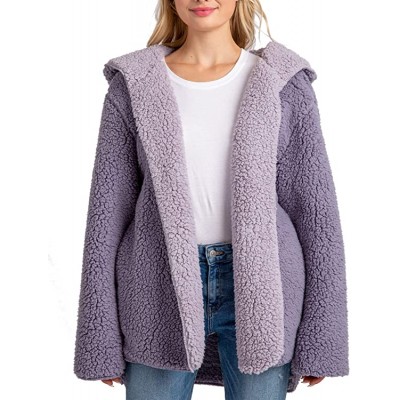 Women's Oversized Fuzzy Teddy Open Front Cardigan Coat