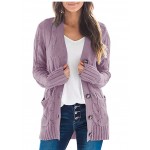 Women's Long Sleeve Cable Knit Sweater Open Front Cardigan Button Loose Outerwear Women's Long Sleeve Cable Knit Sweater Open Front Cardigan Button Loose Outerwear