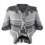 Women's Open Frount Cardigans Sweater,Half Sleeve Fringe Knit Sweater