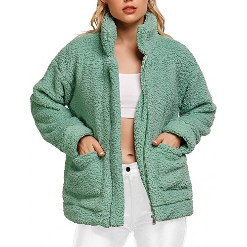 Women's Coat Casual Lapel Fleece Fuzzy Faux Shearling Zipper Coats Warm Winter Oversized Outwear Jackets Women's Coat Casual Lapel Fleece Fuzzy Faux Shearling Zipper Coats Warm Winter Oversized Outwear Jackets